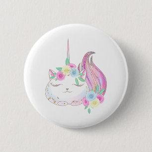 Badge Rond 5 Cm Cute Caticorn