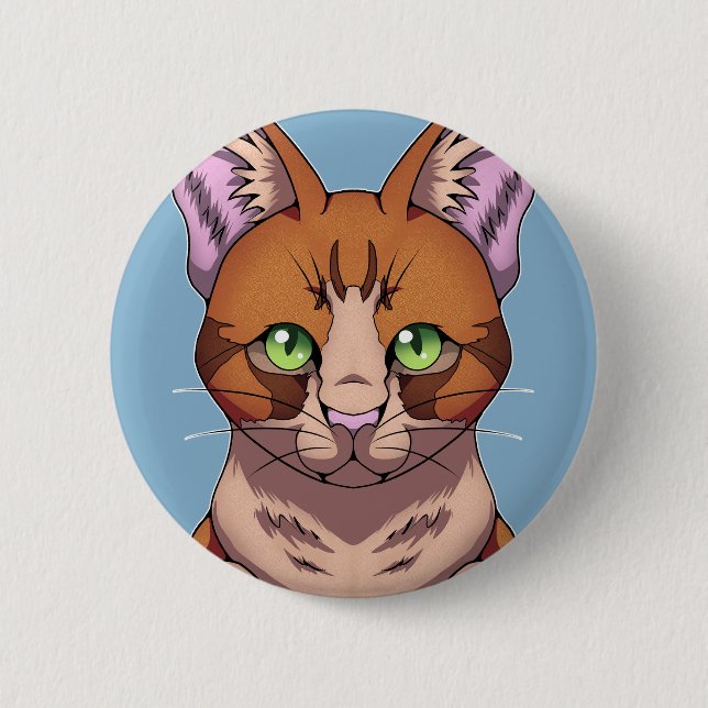 Badge Rond 5 Cm Cute chat (Devant)