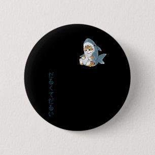 Badge Rond 5 Cm Cute Chat Dans Un Costume De Requin