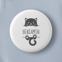 Cute Chat Noir Pékin derrière Nom Personnalisé 2