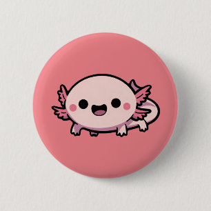 Badge Rond 5 Cm Cute Chibi Axolotl