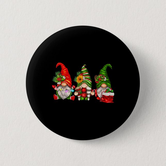 Badge Rond 5 Cm Cute Christmas Gnomes (Devant)