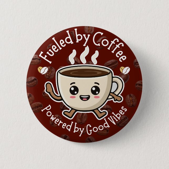 Badge Rond 5 Cm Cute Coffee Vibes Design (Devant)