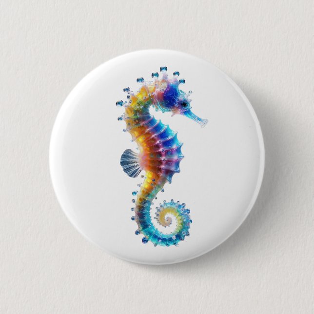 Badge Rond 5 Cm Cute Colorful Seahorses (Devant)