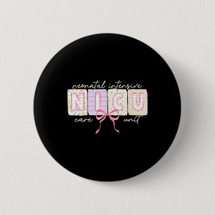 Badge Rond 5 Cm Cute Coquette Bow Spring Nicu Nurse