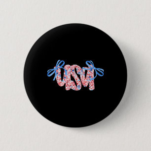 Badge Rond 5 Cm Cute Coquette Chinoiserie Floral Patriotique Usa 4