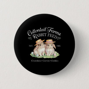Badge Rond 5 Cm Cute Coquette Pâques Cottontail Farms Bunny Femmes