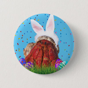 Badge Rond 5 Cm Cute crabe de lapin de Pâques