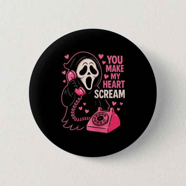 Badge Rond 5 Cm Cute Creepy Horror Fais Crier Mon Cœur pour la Sai (Devant)