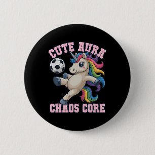 Badge Rond 5 Cm Cute Cute Aura Chaos Core Soccer Licorne Gagne Fem