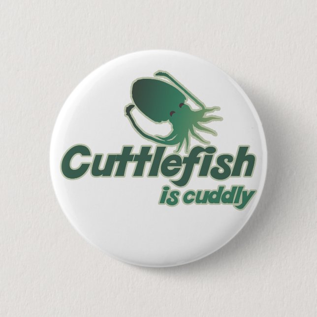 Badge Rond 5 Cm Cute Cuttlefish veut juste se câliner (Devant)