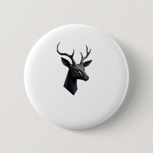 Badge Rond 5 Cm Cute Deer Hear 3d - Animaux Monde Sticker