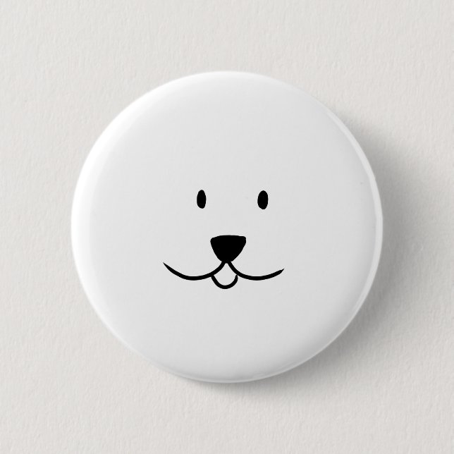 Badge Rond 5 Cm Cute dog face (Devant)