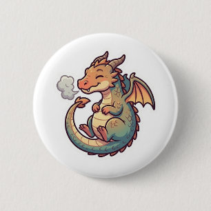 Badge Rond 5 Cm Cute Dragon Zodiaque