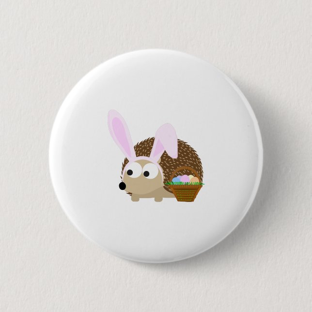 Badge Rond 5 Cm Cute Easter Hedgehog (Devant)