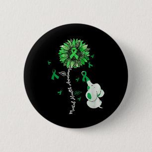 Badge Rond 5 Cm Cute Elephant Tournesol Sensibilisation à la santé