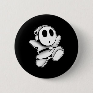 Badge Rond 5 Cm Cute Fantôme Porte Masque Noir Éffrayant