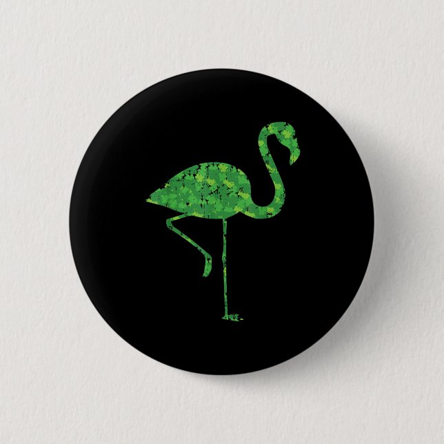 Badge Rond 5 Cm Cute Flamingo Shamrocks Shirt St Patricks Day Anim (Devant)
