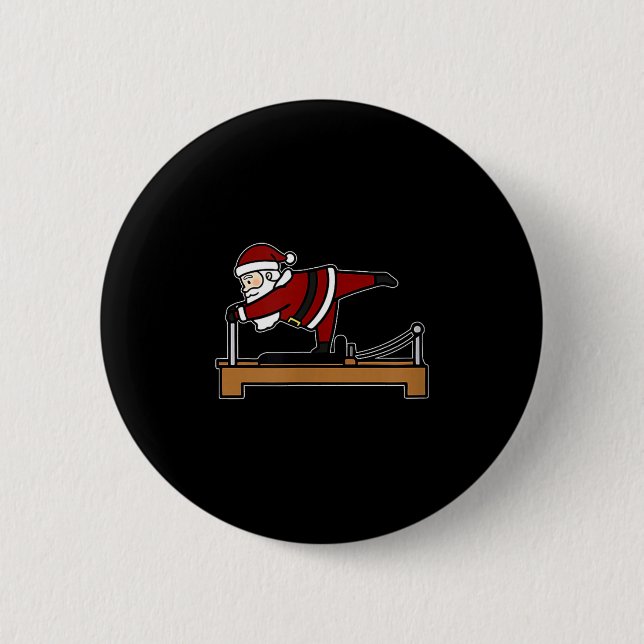 Badge Rond 5 Cm Cute Funny Mery Christmas Lates Santa Claus Perfom (Devant)