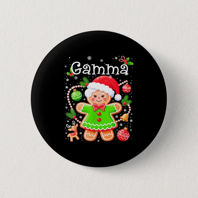 Badge Rond 5 Cm Cute Gamma Gingerbread Family Matching Christmas C (Devant)