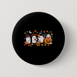 Badge Rond 5 Cm Cute Ghost Boire Café Halloween Ghost Fall Bo