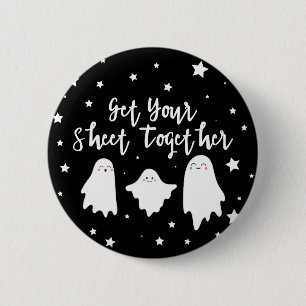 Badge Rond 5 Cm Cute Ghosts Get Your Sheet Together Halloween