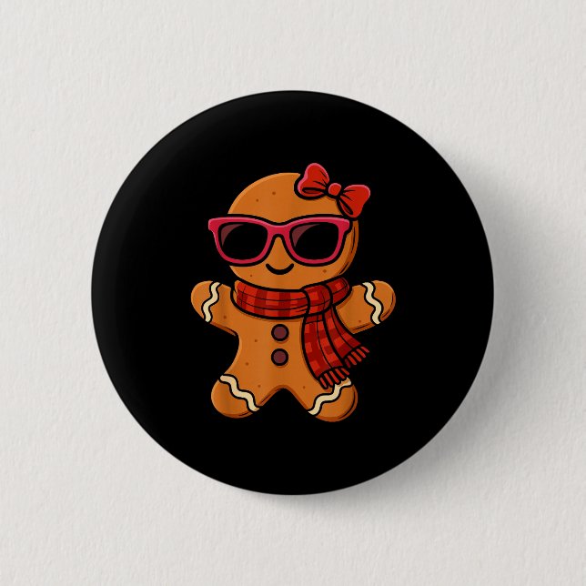 Badge Rond 5 Cm Cute Gingerbread Christmas For Women Girls Xmas  (Devant)