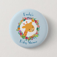 Cute Giraffe avec un Baby shower de couronne fleur