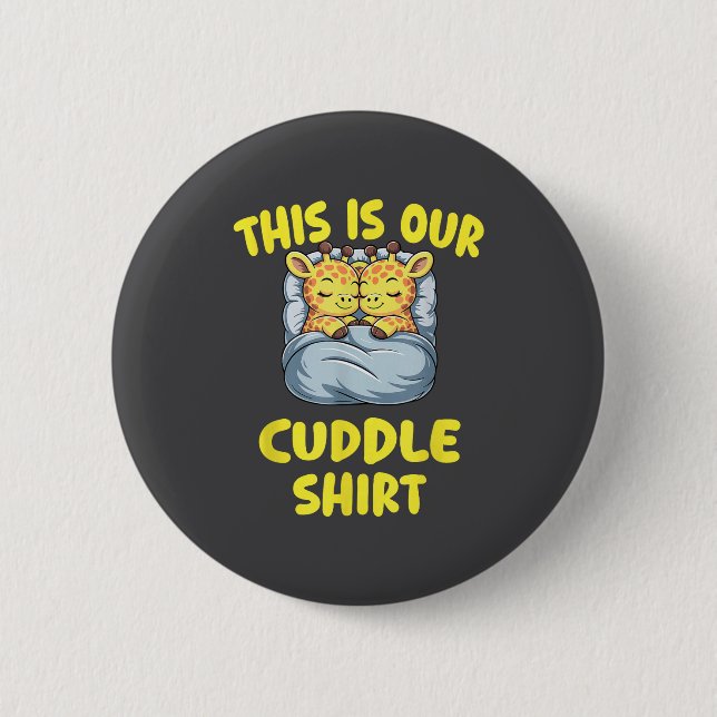 Badge Rond 5 Cm Cute Giraffe Couple This Is Our Cuddle  (Devant)