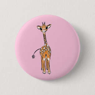Badge Rond 5 Cm Cute Giraffe drawing, safari animals