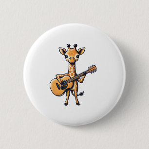 Badge Rond 5 Cm Cute Giraffe Jouer Guitare Giraffes Musicien Musi