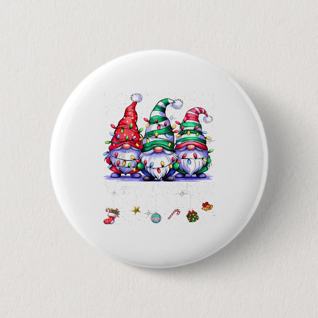 Badge Rond 5 Cm Cute Gnomes Merry Christmas Light Family Gnome Xma (Devant)