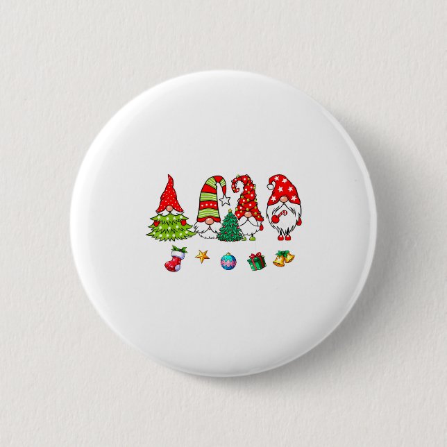 Badge Rond 5 Cm Cute Gnomes Merry Christmas Light Family Gnome Xma (Devant)