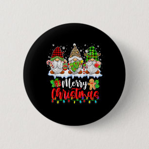 Badge Rond 5 Cm Cute Gnomes Merry Christmas Light Family Gnome Xma
