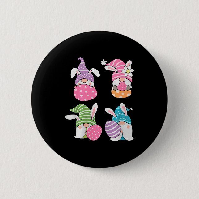 Badge Rond 5 Cm Cute Gnomes Tri-blend Premium  (Devant)