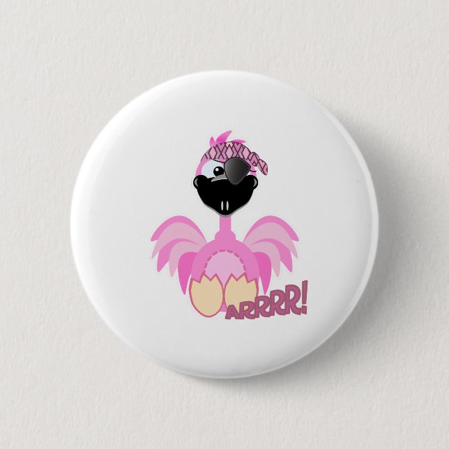 Badge Rond 5 Cm Cute Goofkins pirate flamingo (Devant)