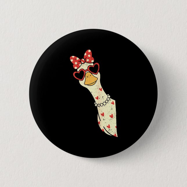 Badge Rond 5 Cm Cute Goose Xoxo Be Mine Happy Valentine's Day Wome (Devant)