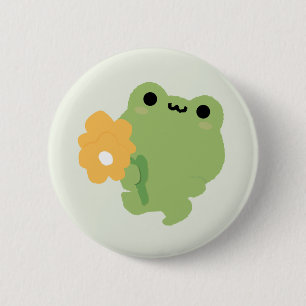 Badge Rond 5 Cm Cute grenouille romantique
