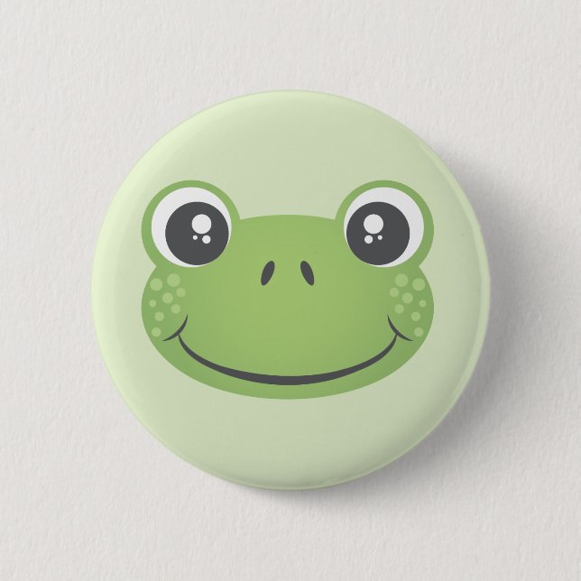 Badge Rond 5 Cm Cute Grenouille verte | Bouton (Devant)