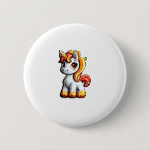 Badge Rond 5 Cm Cute Halloween Unicorn Candy Corn Horn Magique Hor