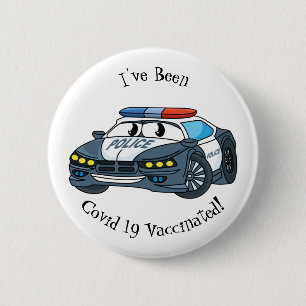 Badge Rond 5 Cm Cute happy police car cartoon illustration