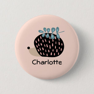 Badge Rond 5 Cm Cute Hérisson Nom Personnalisé Enfants Personnalis