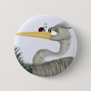 Badge Rond 5 Cm Cute Heron et Ladybug