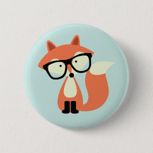 Badge Rond 5 Cm Cute Hipster Red Fox