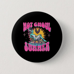 Badge Rond 5 Cm Cute Hot Ghoul Été Drôle Horreur Été Plage Ha