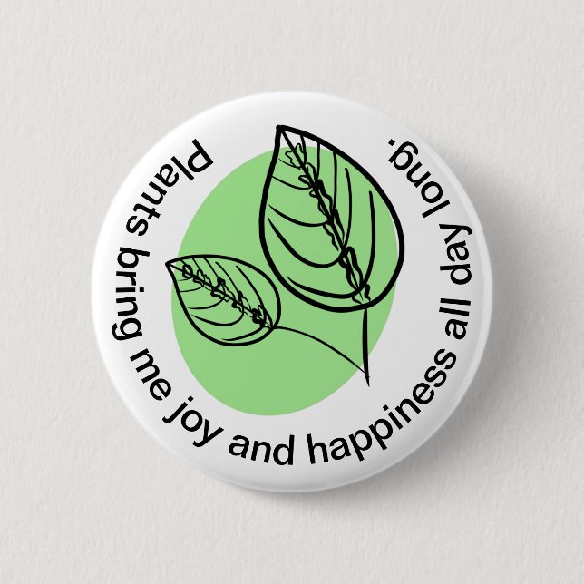 Badge Rond 5 Cm Cute Houseplant Botanique Soin pour Plante (Devant)