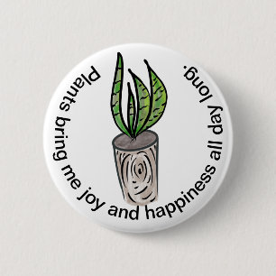 Badge Rond 5 Cm Cute Houseplant Botanique Soin pour Plantes serpen