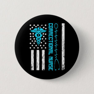 Badge Rond 5 Cm Cute infirmière correctionnelle nous drapeau infir