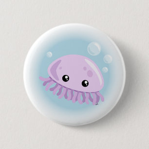 Badge Rond 5 Cm Cute Jellyfish Button