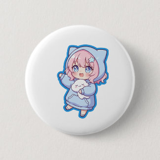 Badge Rond 5 Cm Cute Kawaii Anime Girl Sticker